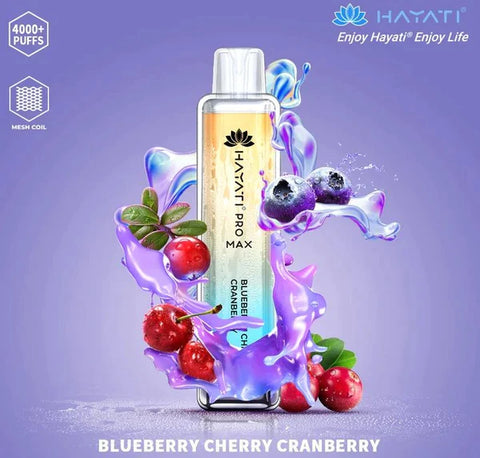 blueberry cherry Cranberry hayati pro max 4000 puffs disposable vape