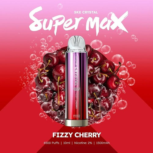 fizzy cherry ske crystal super max 4500 puffs disposable vape