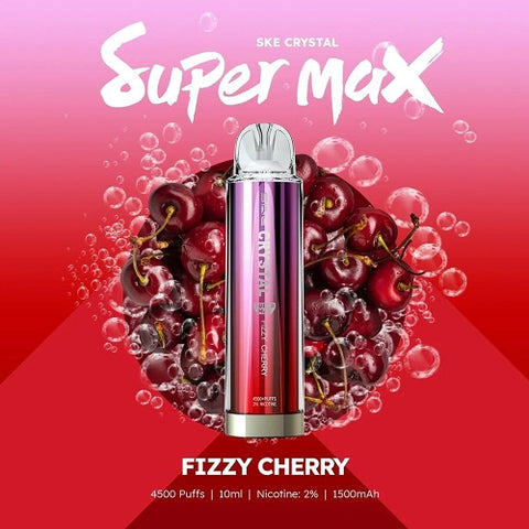 fizzy cherry ske crystal super max 4500 puffs disposable vape