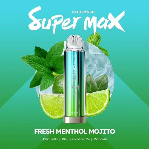 fresh menthol mojito ske crystal super max 4500 puffs disposable vape