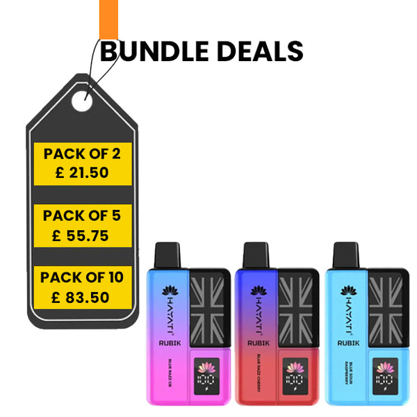 hayati rubik 7000 puffs box of 5 Hayati Rubik 7000+ Puff Prefilled Vape Kit -Disposables UK – Vapor Shop  Direct main image 1