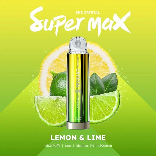 lemon and lime ske crystal super max 4500 puffs disposable vape