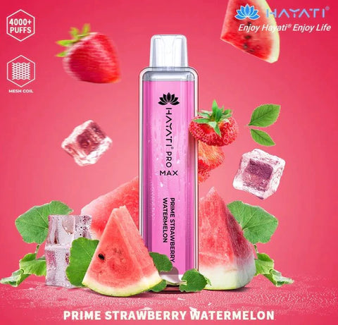 prime strawberry watermelon hayati pro max 4000 puffs disposable vape