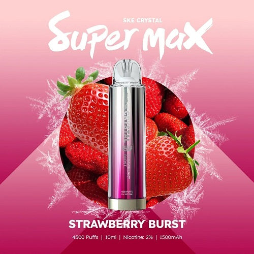 strawberry brust ske crystal super max 4500 puffs disposable vape