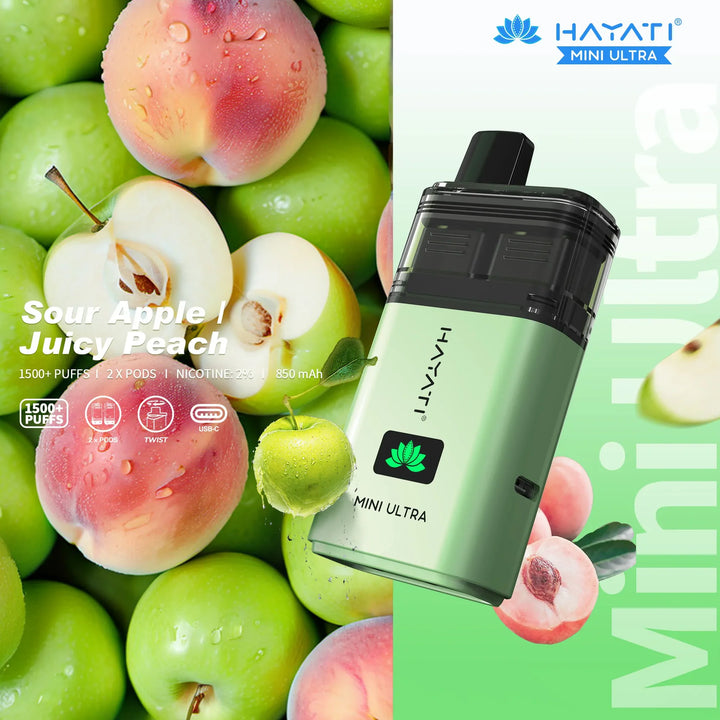 Sour apple Juicy peach Flavor hayati Mini Ultra Kit