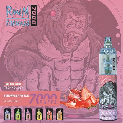 strawberry ice r and m tornado 7000 disposable Vape
