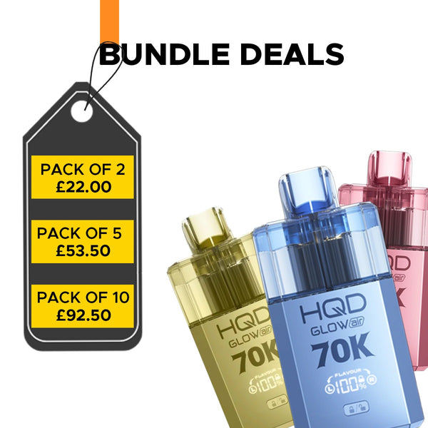 HQD Glow Air 70K, 70,000 Puffs Prefilled pod kit bundle deal