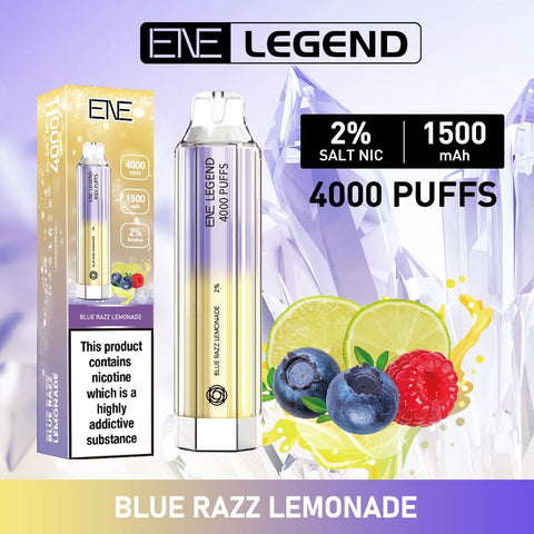 blue razz lemonade elux ene legend 4000 disposable vape puffs