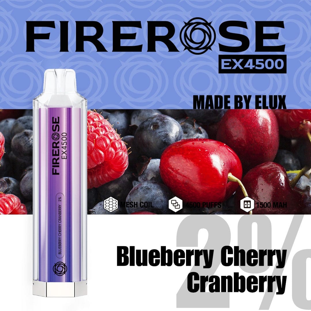 blueberry cherry cranberry elux firerose EX4500 Puffs