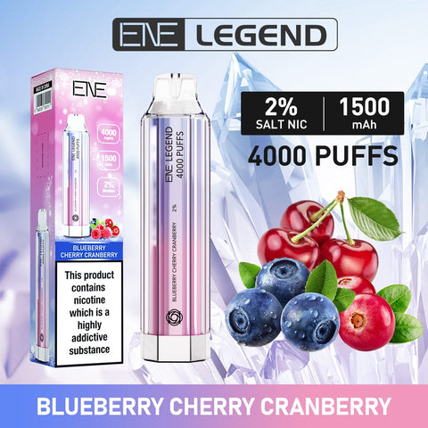 blueberry cherry cranberry elux ene legend 4000 disposable vape puffs