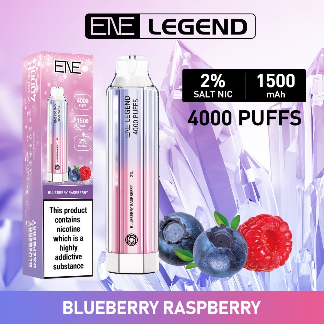 blueberry raspberry elux ene legend 4000 disposable vape puffs