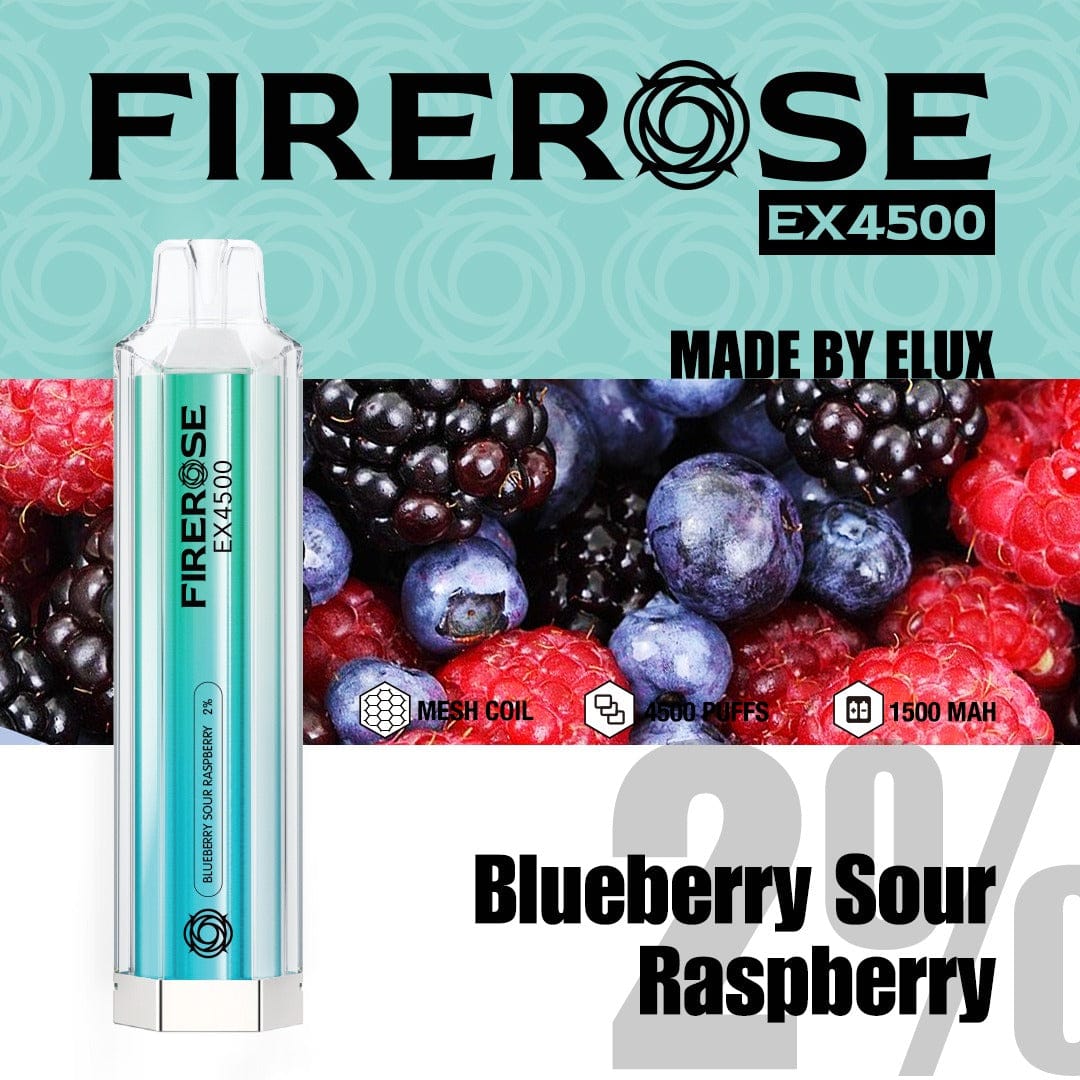 blueberry sour raspberry elux firerose EX4500 Puffs