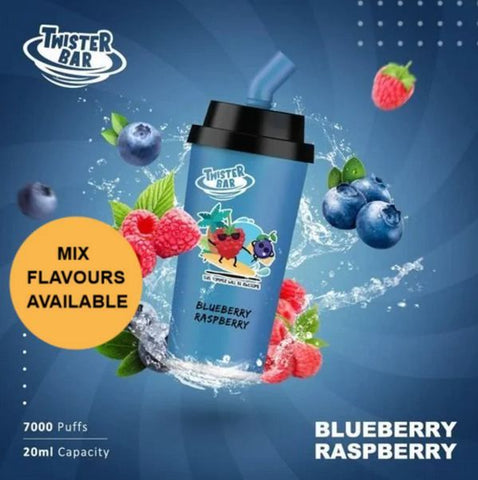 blueberry raspberry twister bar 7000 puffs disposable vape