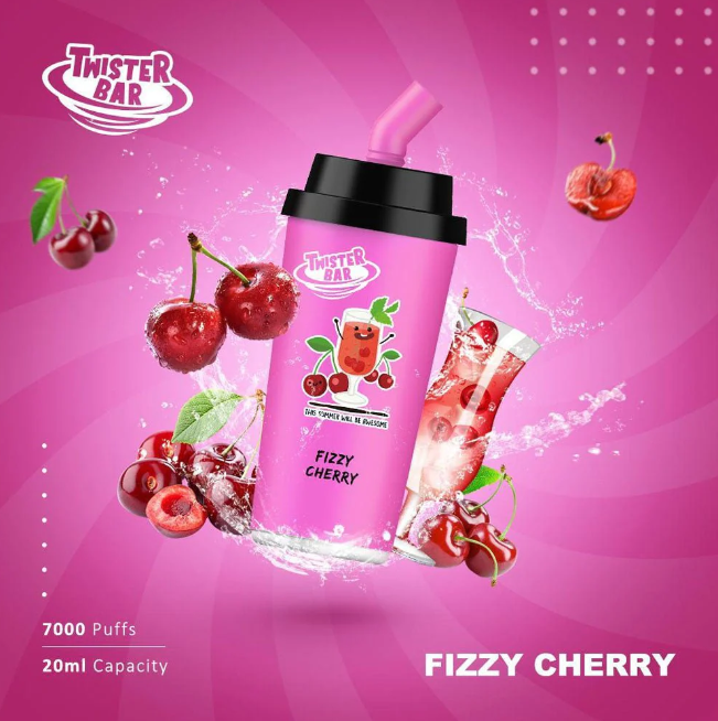 fizzy cherry twister bar 7000 puffs disposable vape