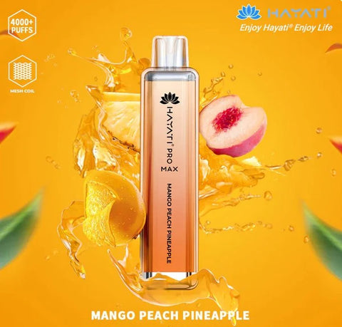 mango peach pineapple hayati pro max 4000 puffs disposable vape