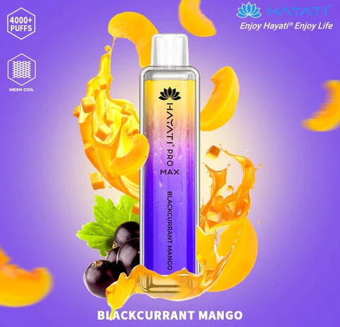 blackcurrant mango hayati pro max 4000 puffs disposable vape