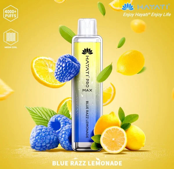 blue razz lemonade hayati pro max 4000 puffs disposable vape