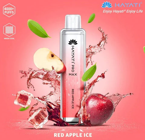red apple ice hayati pro max 4000 puffs disposable vape