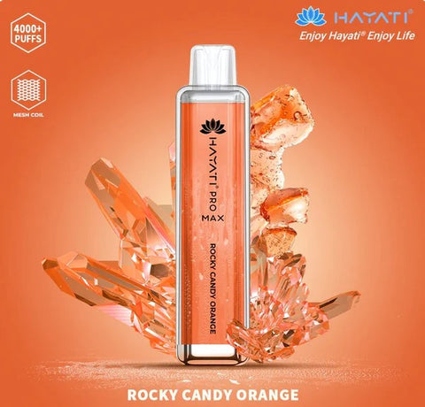 rocky candy orange hayati pro max 4000 puffs disposable vape