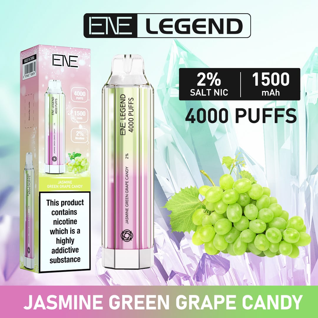 jasmin green grape candy elux ene legend 4000 disposable vape puffs