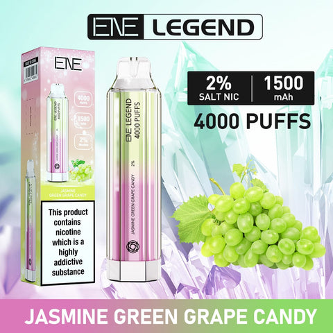 jasmin green grape candy elux ene legend 4000 disposable vape puffs