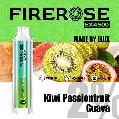 kiwi passionfruit guava elux firerose EX4500 Puffs