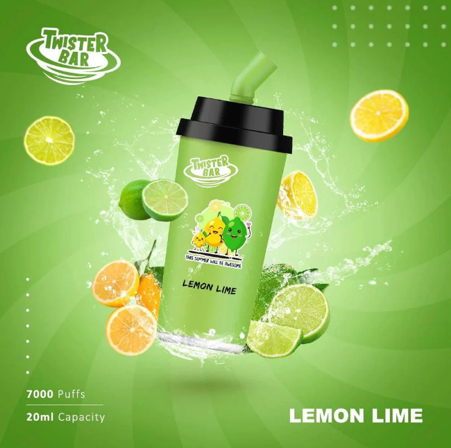 lemon lime twister bar 7000 puffs disposable vape