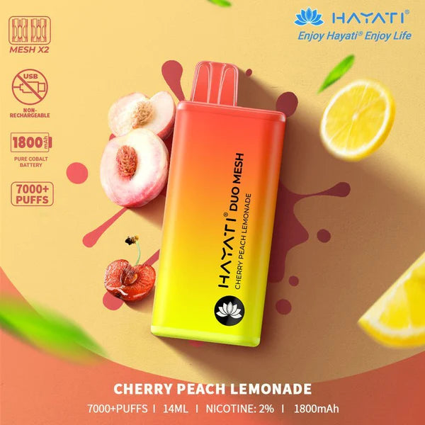 Cherry Peach Lemonade Hayati Duo Mesh 7000 Puff