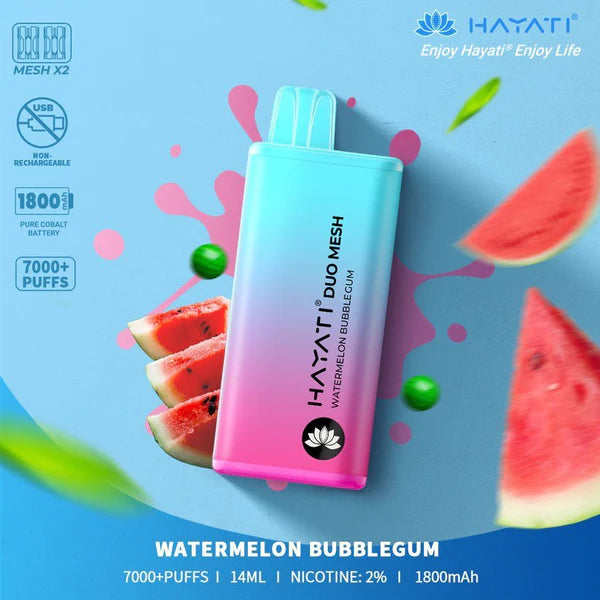 Watermelon Bubblegum Hayati Duo Mesh 7000 Puff