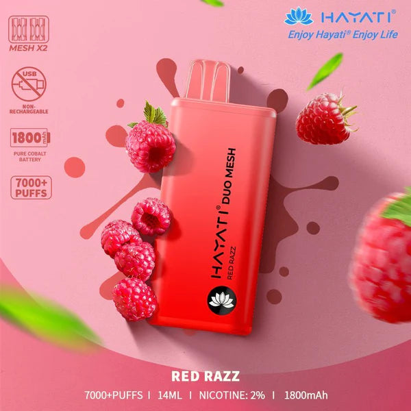 Red Razz Hayati Duo Mesh 7000 Puff