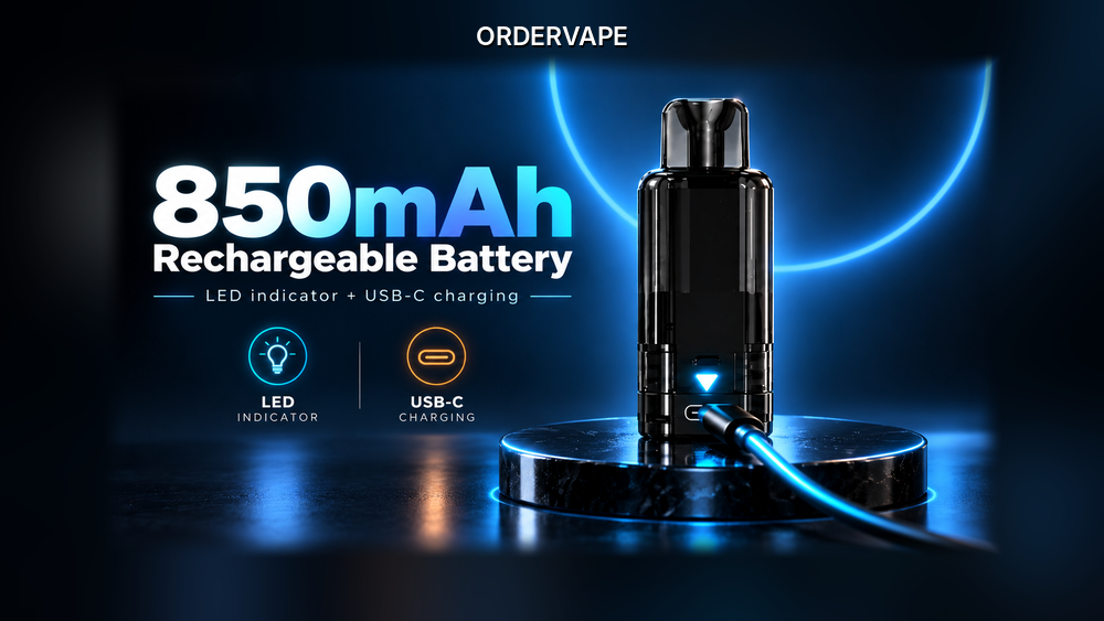 850mAh Rechargeable Battery with LED Indicator
