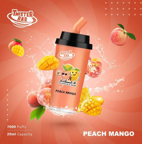 peach mango twister bar 7000 puffs disposable vape