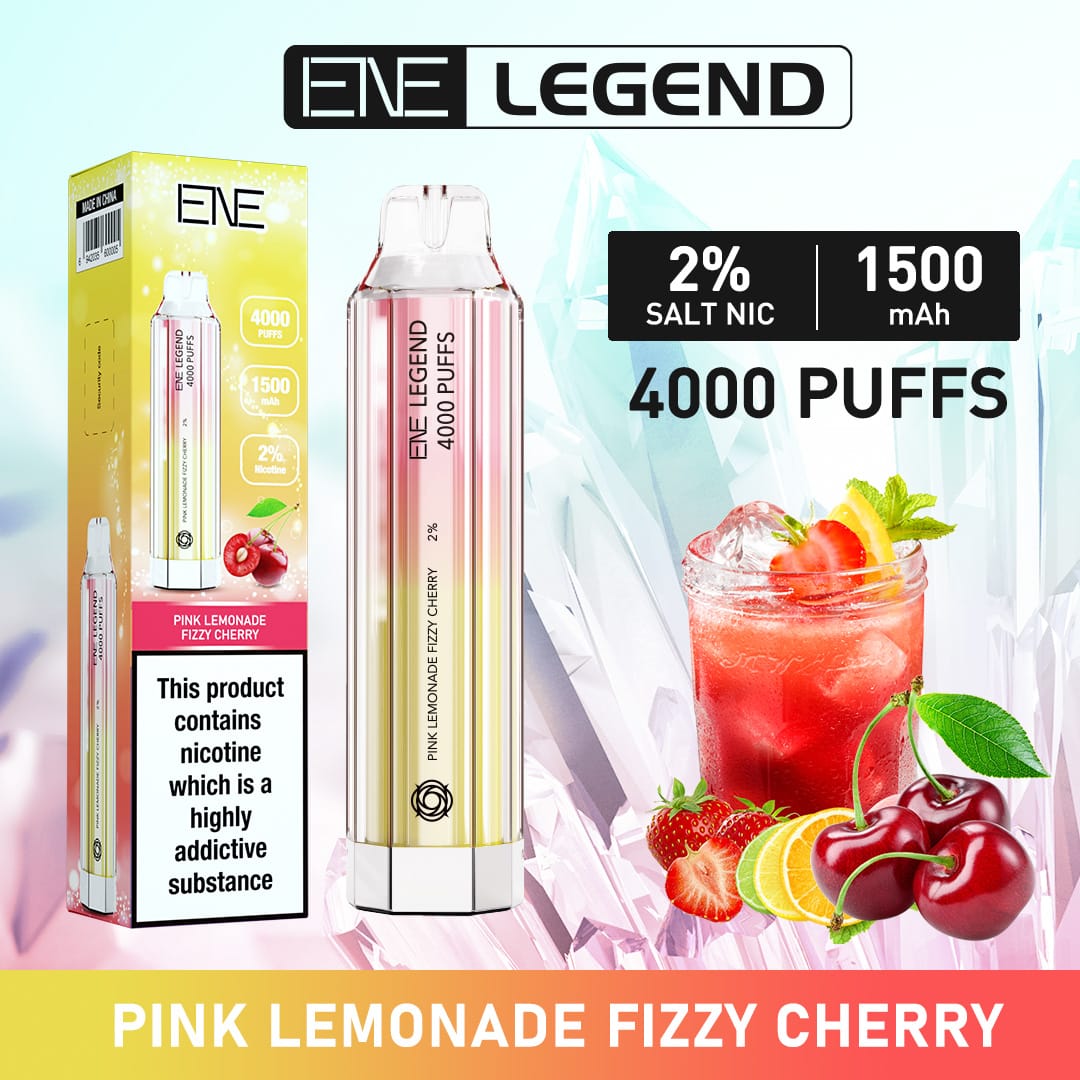 pink lemonade fizzy cherry elux ene legend 4000 disposable vape puffs
