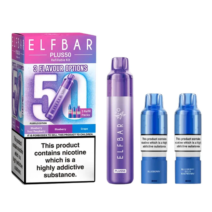 Elf Bar Plus 50 Prefilled Pod Kit, 50,000 Puffs purple edition