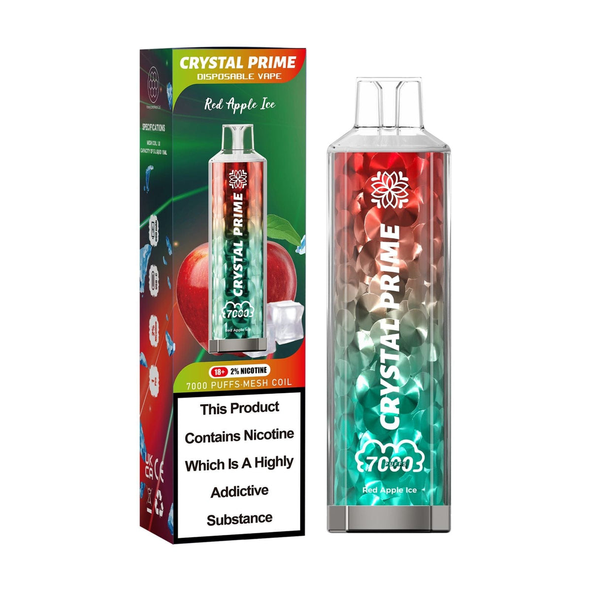 red apple ice 3d crystal prime 7000 disposable vape