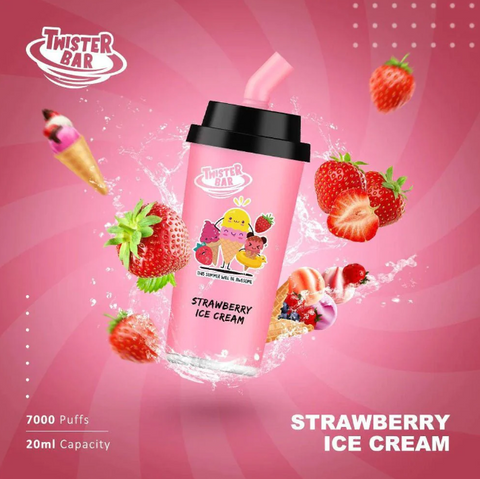strawberry ice cream twister bar 7000 puffs disposable vape