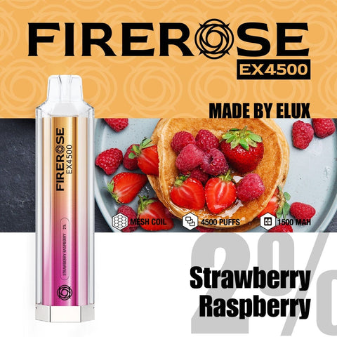 strawberry raspberry elux firerose EX4500 Puffs
