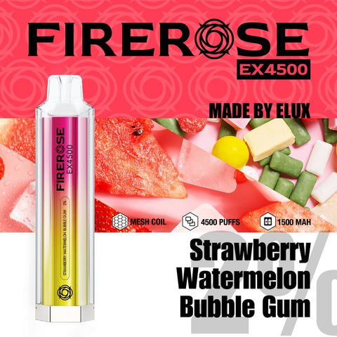 strawberry watermelon bubble gum elux firerose EX4500 Puffs