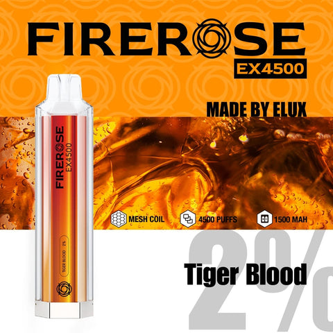 tiger blood elux firerose EX4500 Puffs